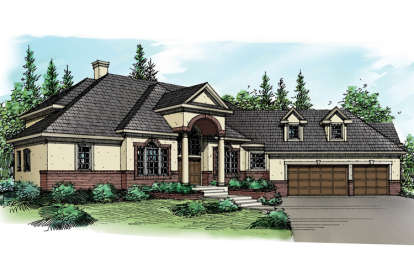 Luxury House Plan #035-00672 Elevation Photo