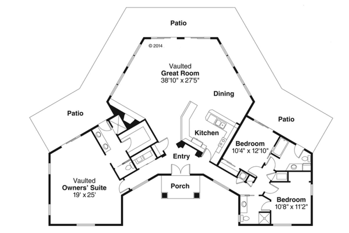 Floorplan 1 for House Plan #035-00674