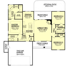 Main Floor for House Plan #041-00093