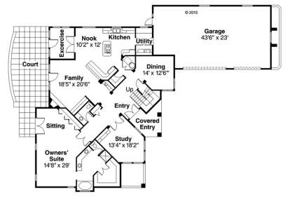 Floorplan 1 for House Plan #035-00687