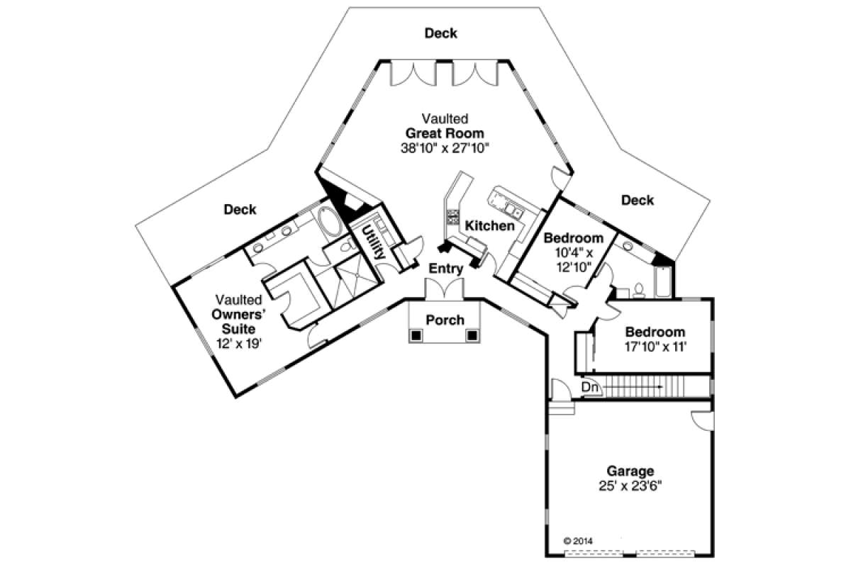 Floorplan 1 for House Plan #035-00688