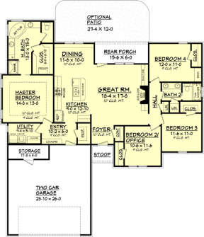 Main Floor for House Plan #041-00101