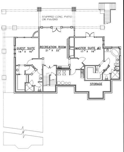 Basement Floor for House Plan #039-00341