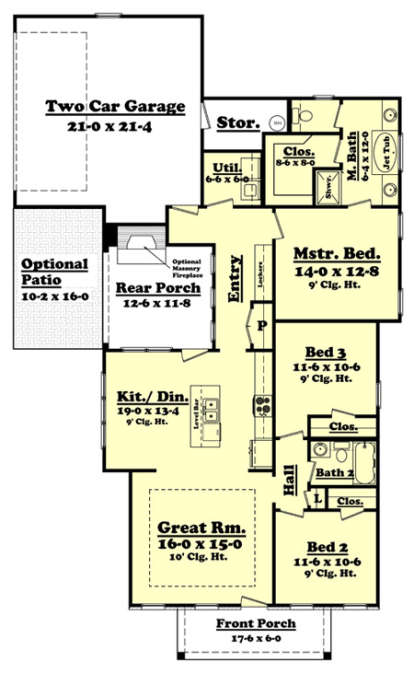 Main Floor for House Plan #041-00108