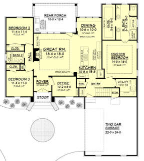 Main Floor for House Plan #041-00109