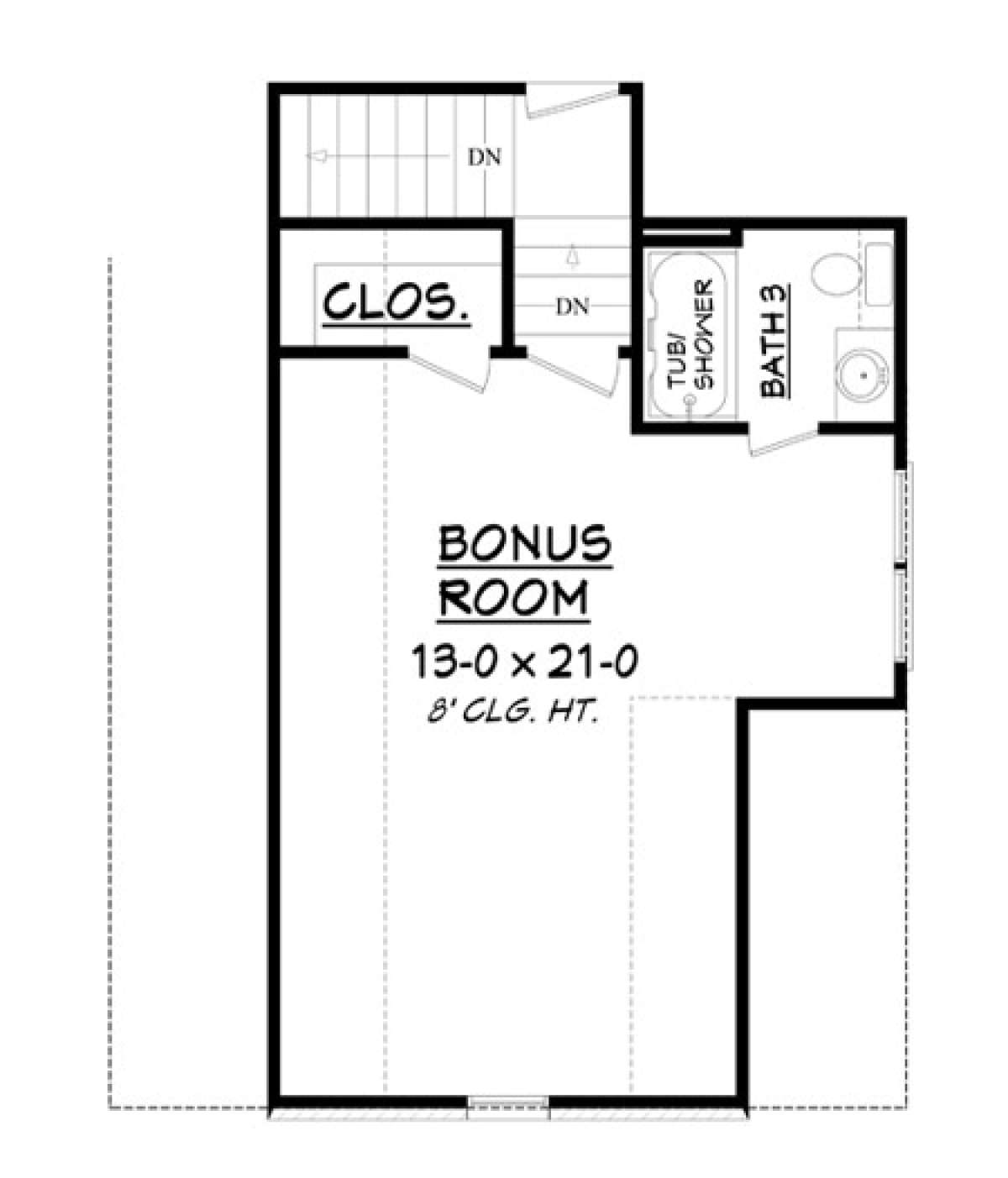 Bonus Room for House Plan #041-00109