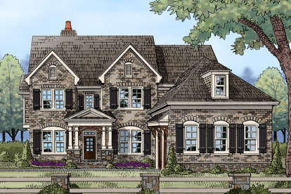 5 Bed, 4 Bath, 3803 Square Foot House Plan - #3418-00005