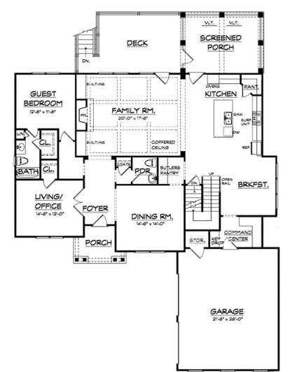 Floorplan 1 for House Plan #3418-00005