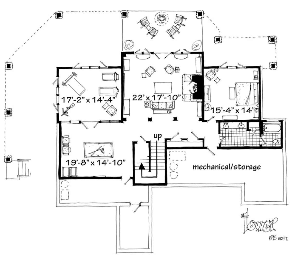 Basement Floor Plan for House Plan #1907-00019
