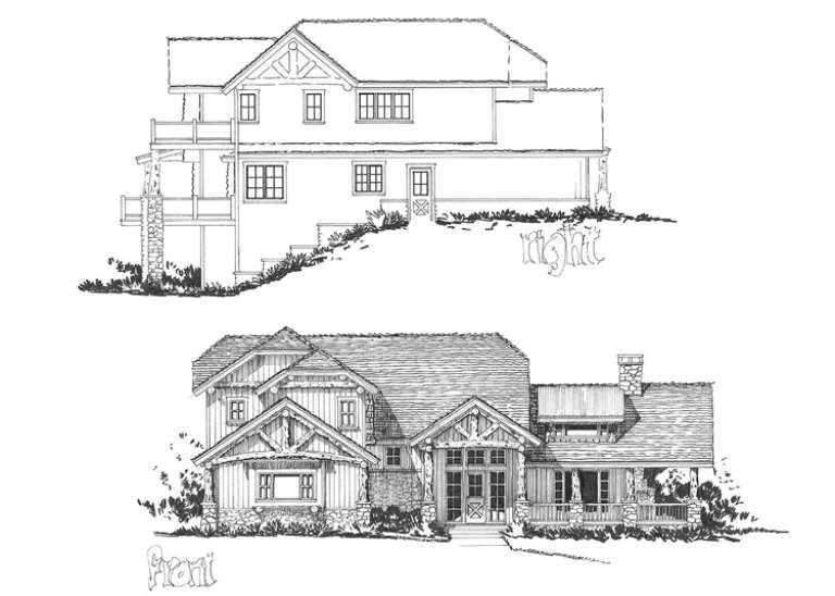 Mountain Rustic House Plan #1907-00022 Elevation Photo