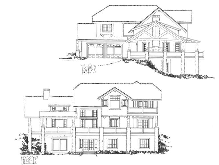 Mountain Rustic House Plan #1907-00022 Elevation Photo