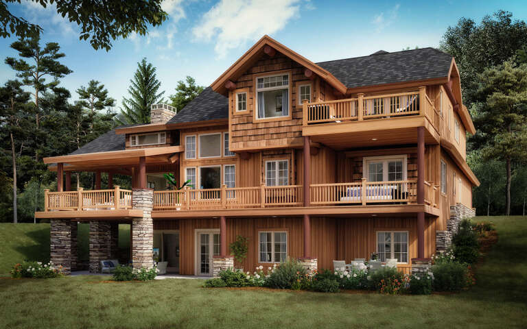 Mountain Rustic House Plan #1907-00022 Elevation Photo