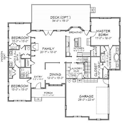 Floorplan 1 for House Plan #6849-00015