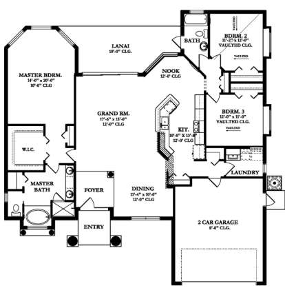 Floorplan1 for House Plan #3978-00032