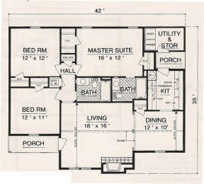 Floorplan 1 for House Plan #048-00228