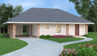 Ranch House Plan #048-00229 Elevation Photo