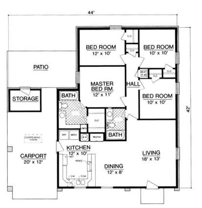 Floorplan 1 for House Plan #048-00229