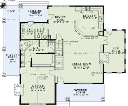 Floorplan 1 for House Plan #110-01012