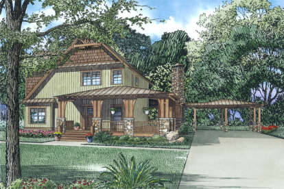 Mountain Rustic House Plan #110-01013 Elevation Photo