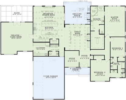 Floorplan 1 for House Plan #110-01019