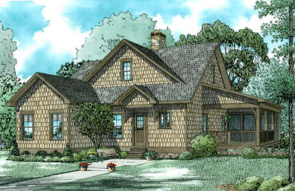 Mountain Rustic House Plan #110-01020 Elevation Photo