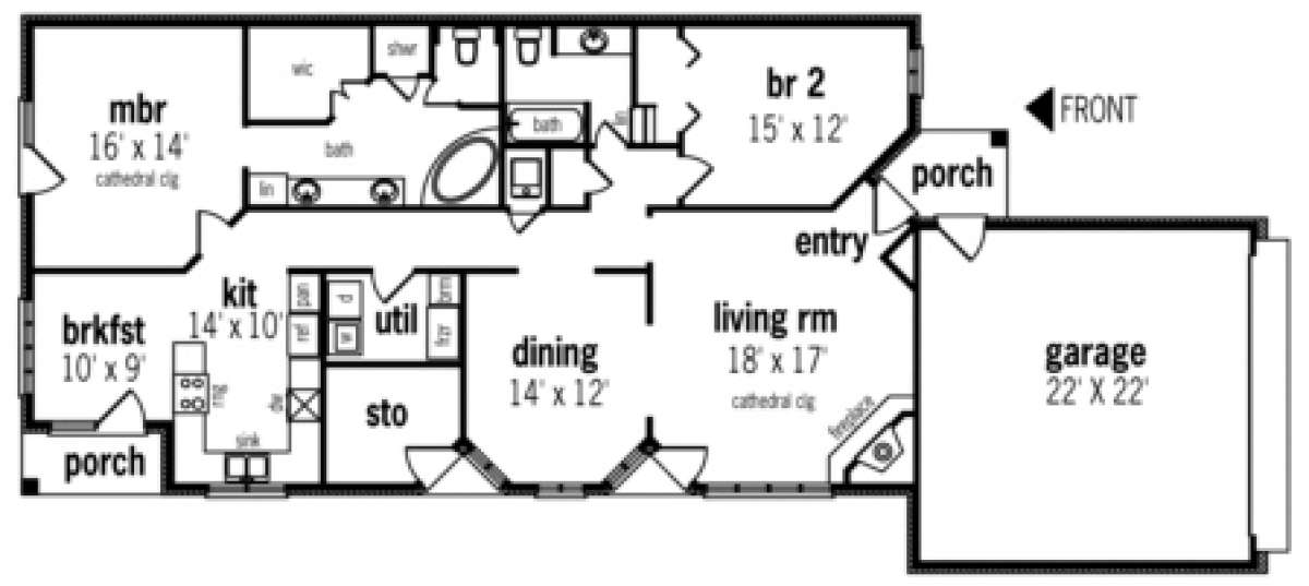 Floorplan 1 for House Plan #048-00074