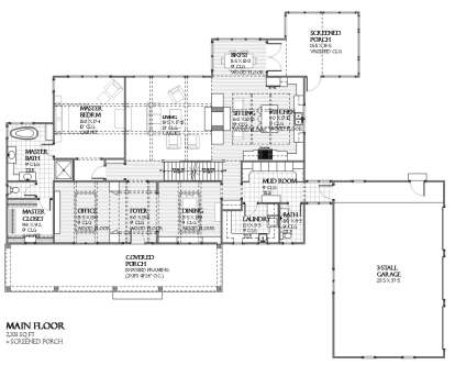 Floorplan 1 for House Plan #1637-00104