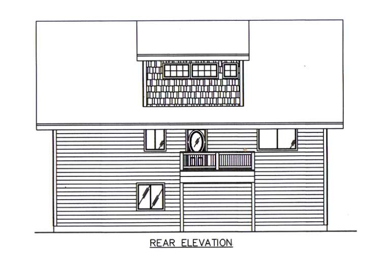 Cabin House Plan #039-00558 Elevation Photo