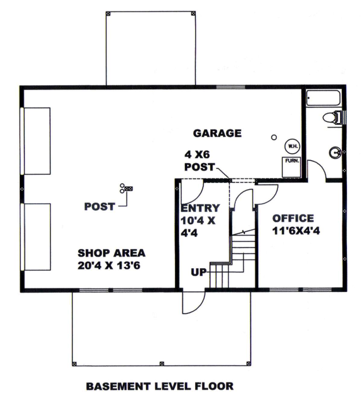 Basement Floor Plan for House Plan #039-00558