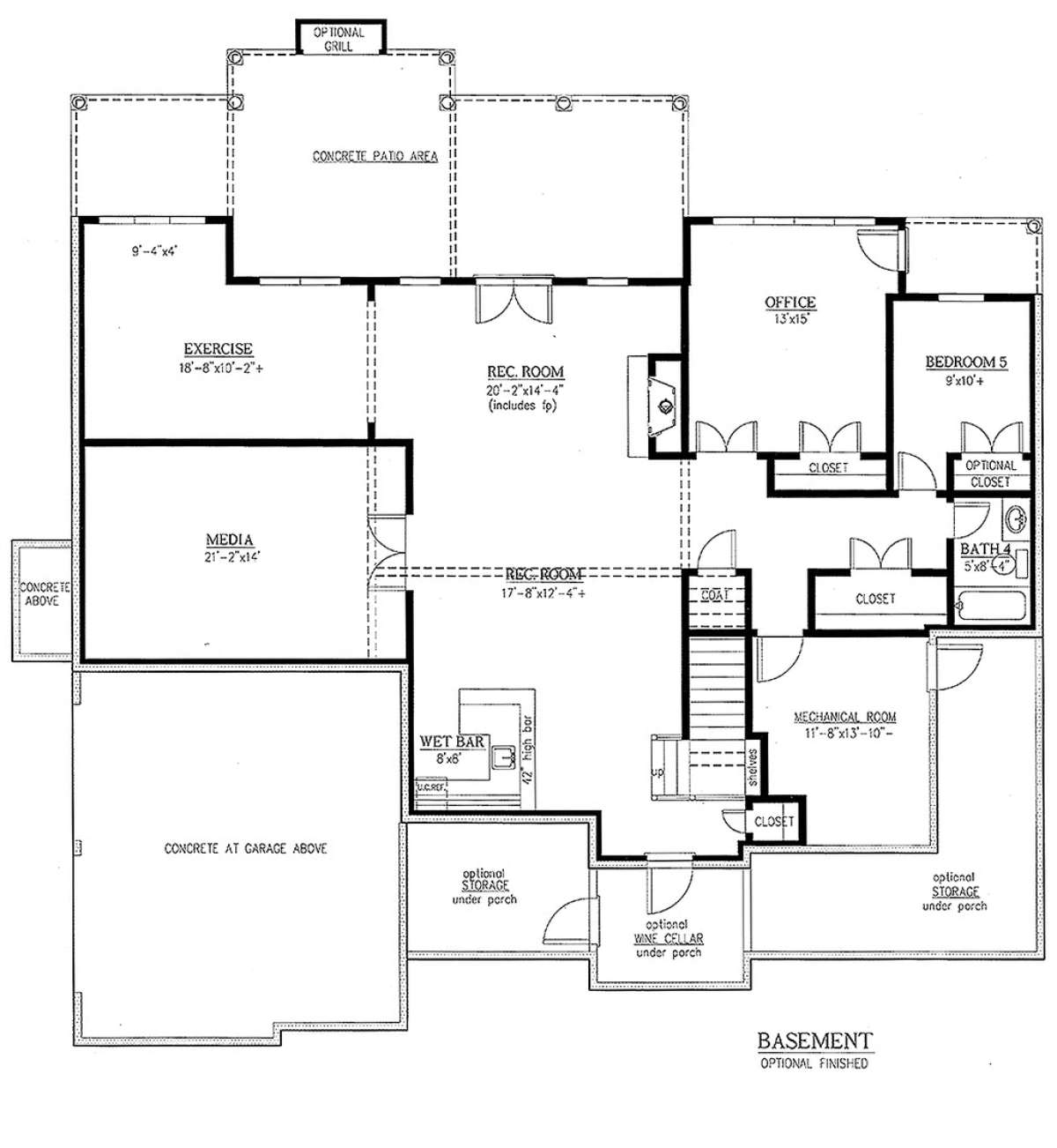 Basement Floor Plan for House Plan #286-00055