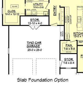 Slab Foundation Option for House Plan #041-00117