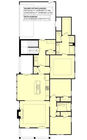 Main Floor w/ Basement Stair Location for House Plan #041-00118