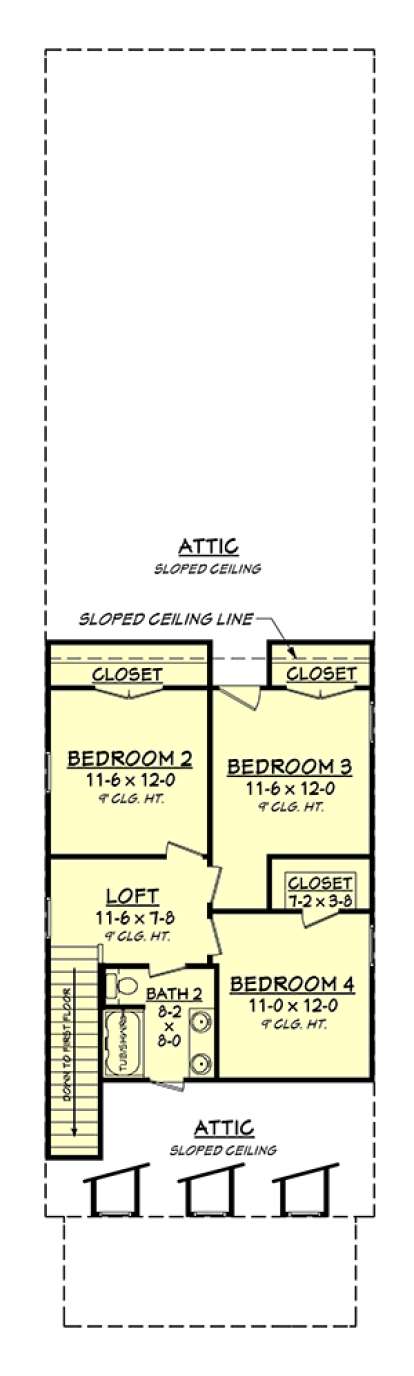 Second Floor for House Plan #041-00119