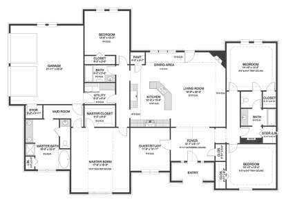 Floorplan 1 for House Plan #9940-00003
