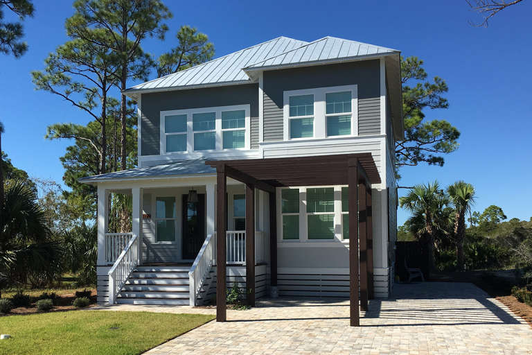 Coastal House Plan #1637-00108 Elevation Photo