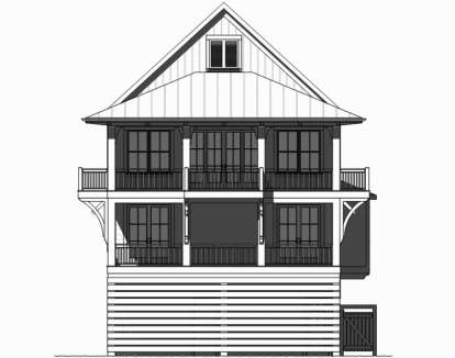 Coastal House Plan #1637-00110 Elevation Photo