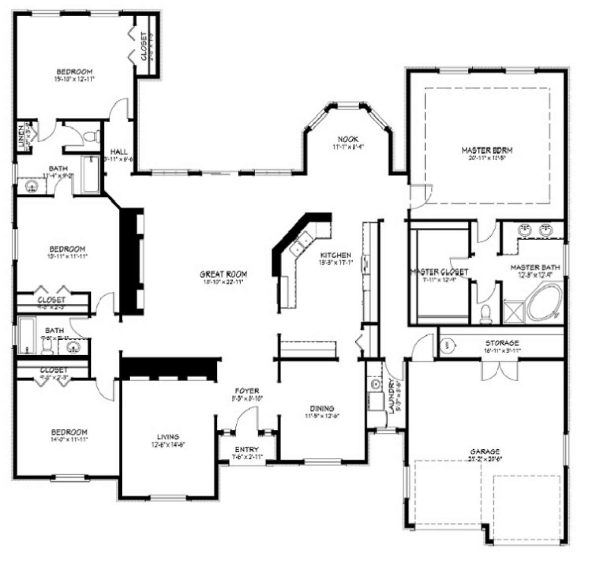 Floorplan 1 for House Plan #9940-00004
