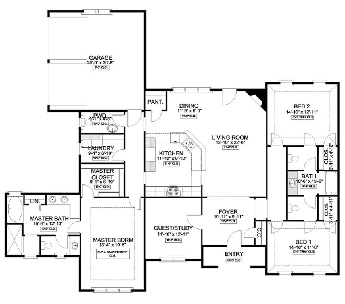 Floorplan 1 for House Plan #9940-00006