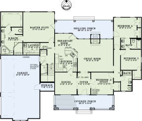 Floorplan 1 for House Plan #110-01026