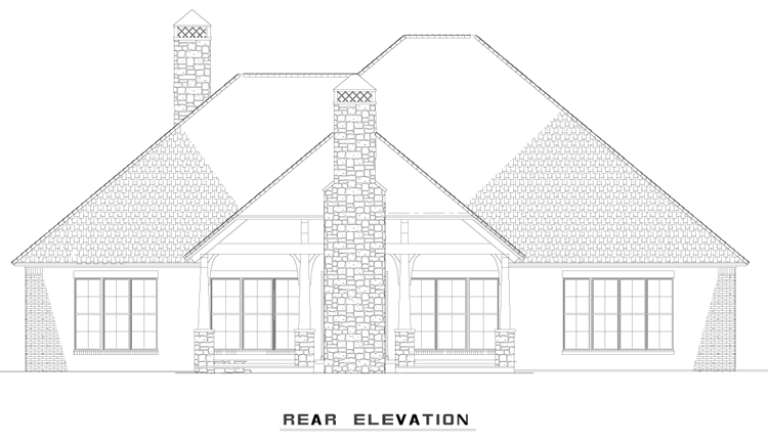 Mountain Rustic House Plan #110-01027 Elevation Photo