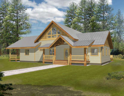 Vacation House Plan #039-00348 Elevation Photo