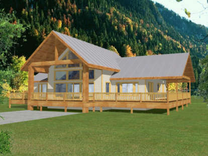 Vacation House Plan #039-00348 Elevation Photo