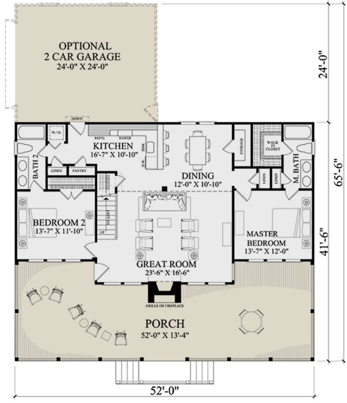 Lake Front Plan 1665 Square Feet 2 Bedrooms 2 Bathrooms 7922 00226