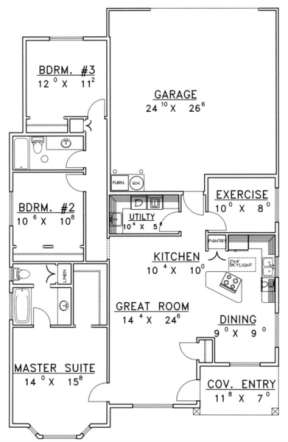 Floorplan for House Plan #039-00349
