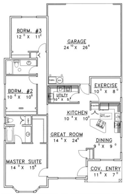 Floorplan for House Plan #039-00349