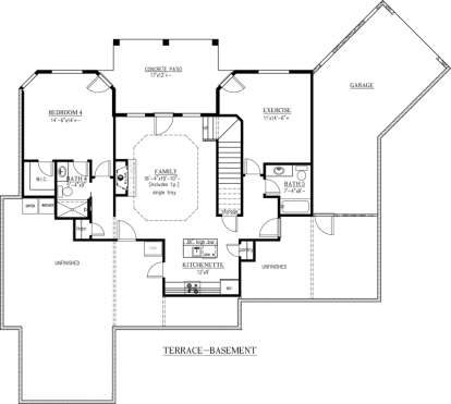 Basement Floor Plan for House Plan #286-00060