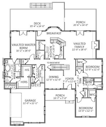 Floorplan 1 for House Plan #6849-00020