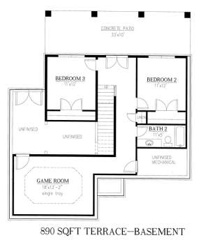 Basement Floor Plan for House Plan #286-00062