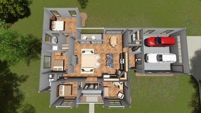 Overhead Floor Plan for House Plan #4848-00327