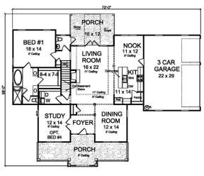 Floorplan 1 for House Plan #4848-00328
